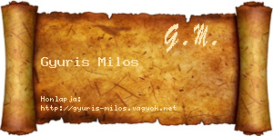 Gyuris Milos névjegykártya